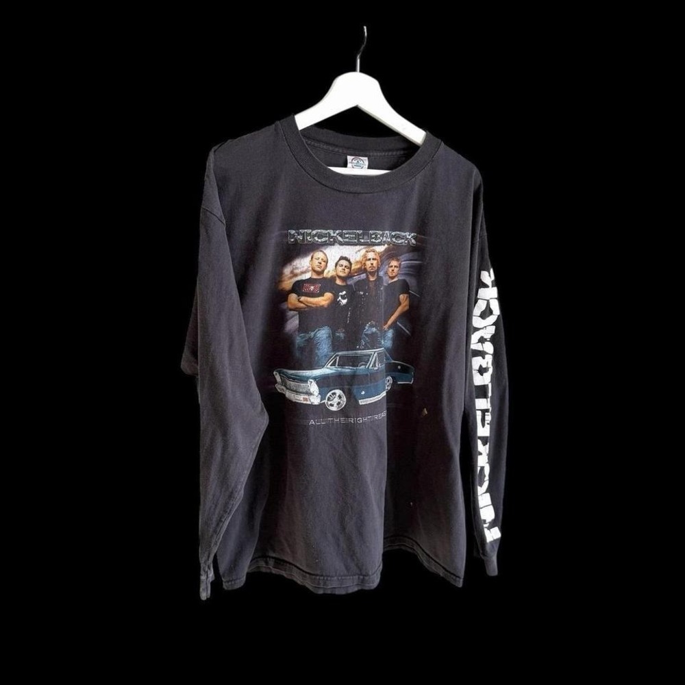 2005 Nickelback Tour Long Sleeve Shirt Sz XL Faded Distressed Y2K Alternative